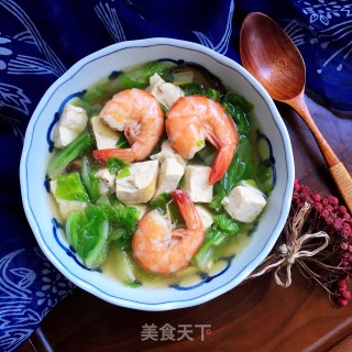 鲜虾白菜豆腐汤的做法步骤：10