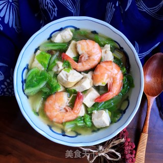 鲜虾白菜豆腐汤的做法步骤：11