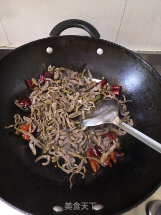 辣炒眉豆丝的做法步骤：5