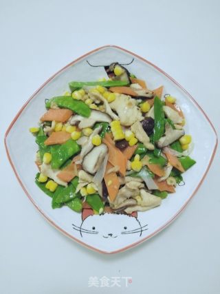 荷兰豆炒玉米粒的做法步骤：7