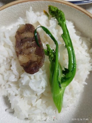 腊肠炒迟菜心的做法步骤：8