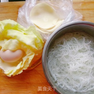 包菜粉丝鸡蛋盒子的做法步骤：1
