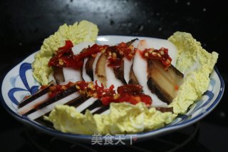 剁椒萝卜蒸腊肉的做法步骤：6