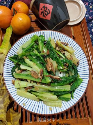 豆豉鲮鱼炒油麦菜的做法步骤：8