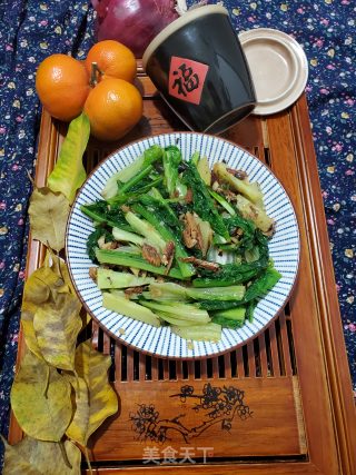豆豉鲮鱼炒油麦菜的做法步骤：9