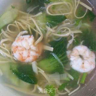 虾仁油菜粉丝汤的做法步骤：8