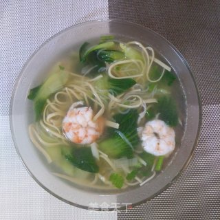 虾仁油菜粉丝汤的做法步骤：9