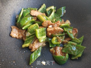 青椒熘肉片的做法步骤：10
