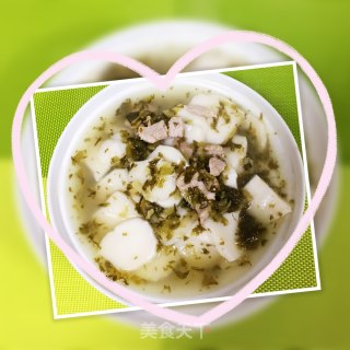 雪菜肉丝年糕汤的做法步骤：9