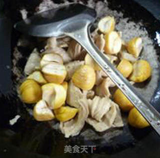 扁豆板栗烧面筋的做法步骤：8