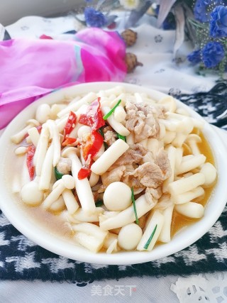 肉炒蟹味菇的做法步骤：8