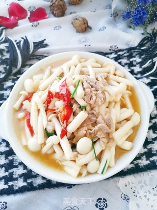 肉炒蟹味菇的做法步骤：9