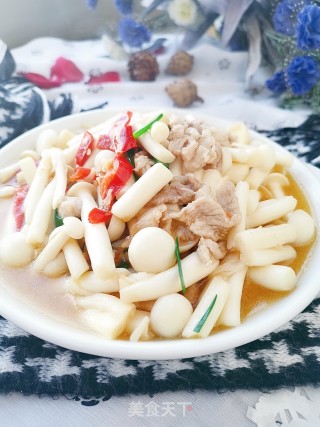肉炒蟹味菇的做法步骤：10