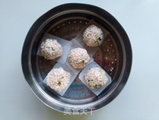 咸蛋黄糯米肉圆的做法步骤：7