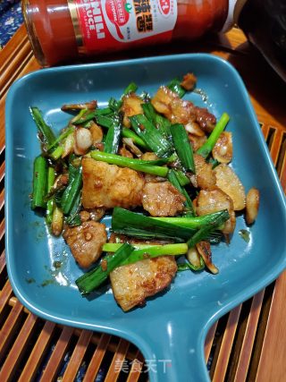 青蒜炒五花肉的做法步骤：13