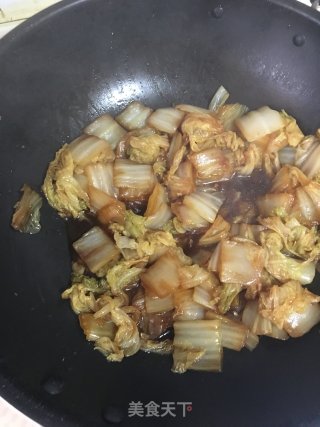虾肉蛋卷烧白菜的做法步骤：3
