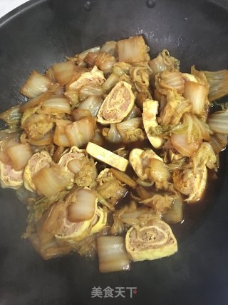 虾肉蛋卷烧白菜的做法步骤：6