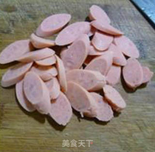 韭菜芽火腿肠炒年糕的做法步骤：5