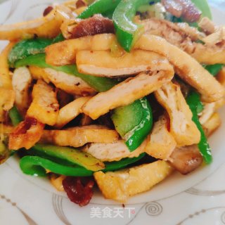 青椒豆干的做法步骤：8