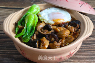 香菇滑鸡煲仔饭的做法步骤：9