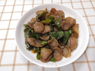 青椒炒腊肠的做法步骤：12