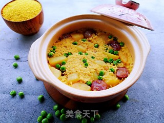 超简单的土豆腊肠焖饭，饭菜一锅出的做法步骤：9