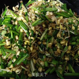 黄豆芽炒韭菜的做法步骤：5