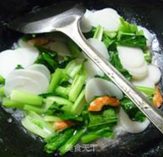 开洋油菜蕻炒年糕的做法步骤：8