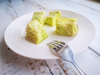 菠菜斑马纹酸奶蛋糕的做法步骤：14