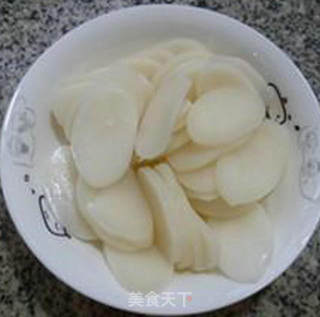 瘦肉丝绿豆芽炒年糕的做法步骤：1