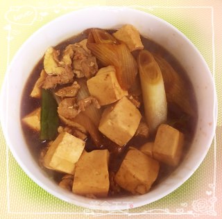 肉丝大葱烧豆腐的做法步骤：6