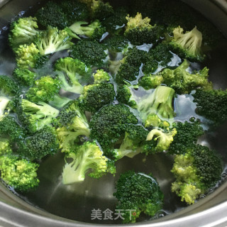 西兰花炒口蘑的做法步骤：3