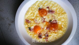 咸鸭蛋肉末蒸玉子豆腐的做法步骤：3
