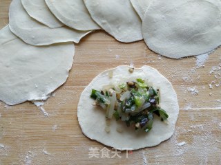 韭菜粉条木耳肉锅贴的做法步骤：6