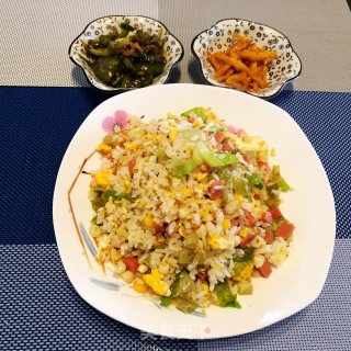 玉米生菜蛋炒饭的做法步骤：5