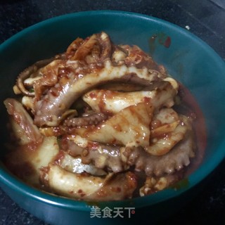 辣白菜炒长腿蛸的做法步骤：14
