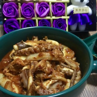 辣白菜炒长腿蛸的做法步骤：15