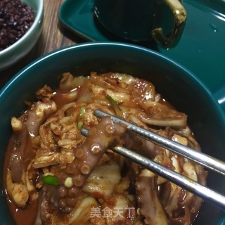 辣白菜炒长腿蛸的做法步骤：17