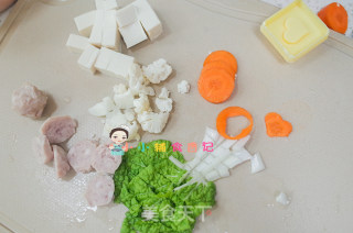 12个月以上豆腐肉丸汤的做法步骤：2