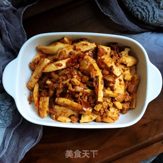 香辣肉末炒豆干的做法步骤：9