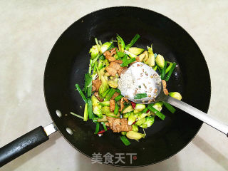 肉片炒儿菜的做法步骤：8