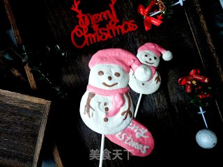 雪人棒棒蛋白糖的做法步骤：14