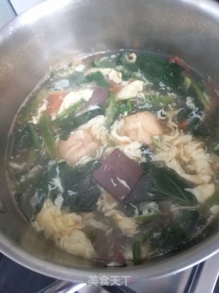 菠菜猪血蛋花汤的做法步骤：14