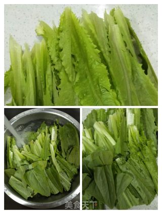 干豆腐炒油麦菜的做法步骤：2
