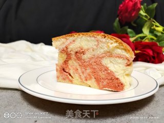 红曲纹理戚风蛋糕的做法步骤：13