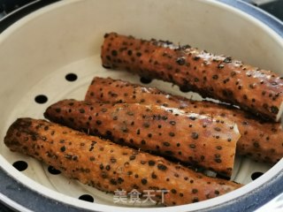 红红火火蓝莓山药泥的做法步骤：1