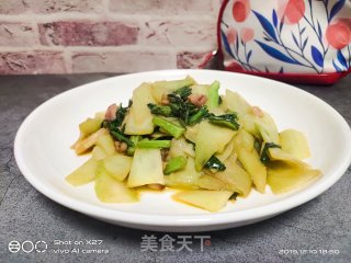 扶手瓜炒肉末的做法步骤：6
