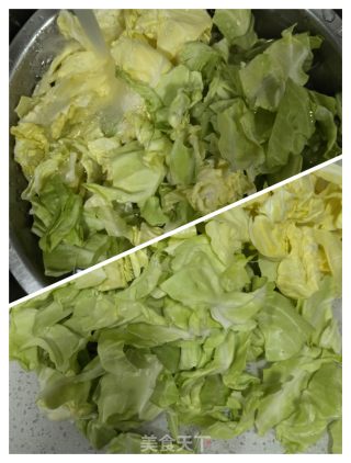 豆腐泡炒甘蓝的做法步骤：2