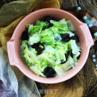 蚝油白菜炒木耳的做法步骤：7
