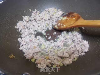 肉末油菜汤泡饭的做法步骤：5